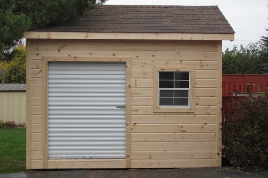 Steel door shed