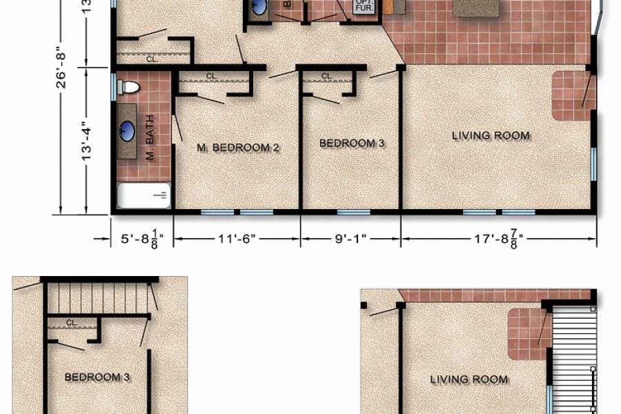 26×42 Bungalow Style Floor Plan