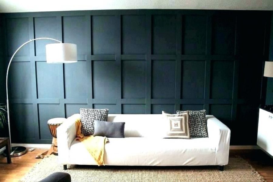 Board and Batten Boxed Accent Wall Blue